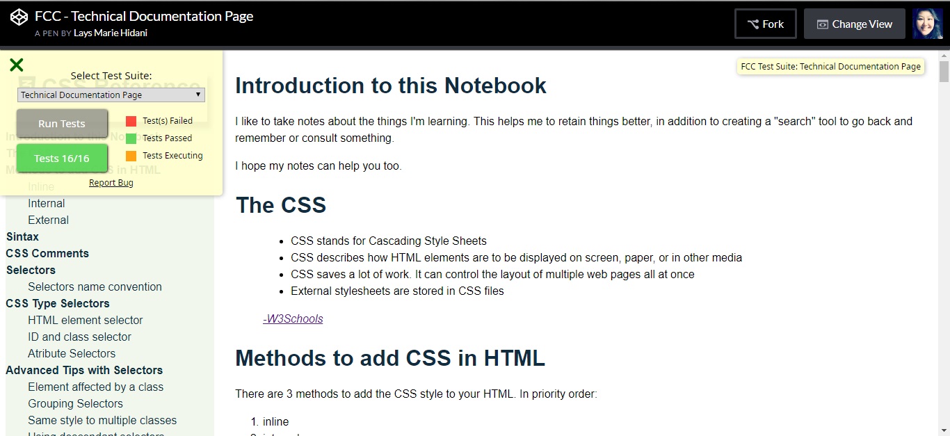 Technical Documentation Page